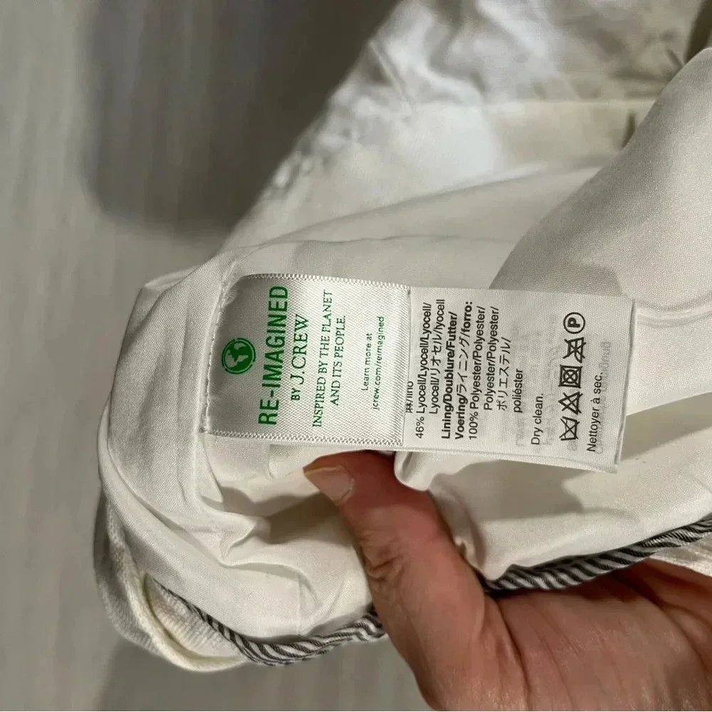 J CREW ~ White 100% Linen Suit Pants Pleated Lined Size 4
